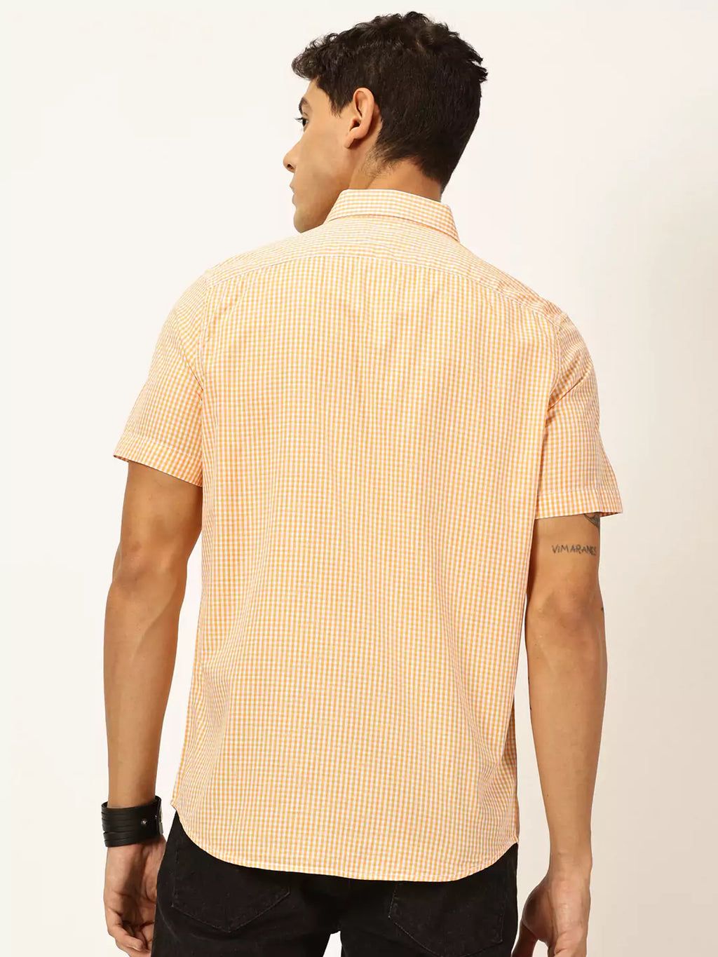 Thomas Scott Men Standard Slim Fit Checked Pure Cotton Casual Shirt