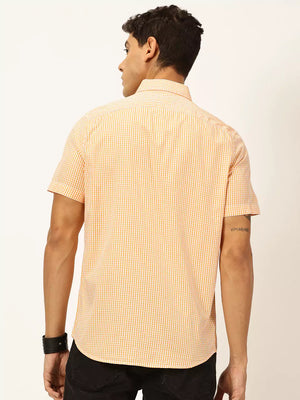 Thomas Scott Men Standard Slim Fit Checked Pure Cotton Casual Shirt