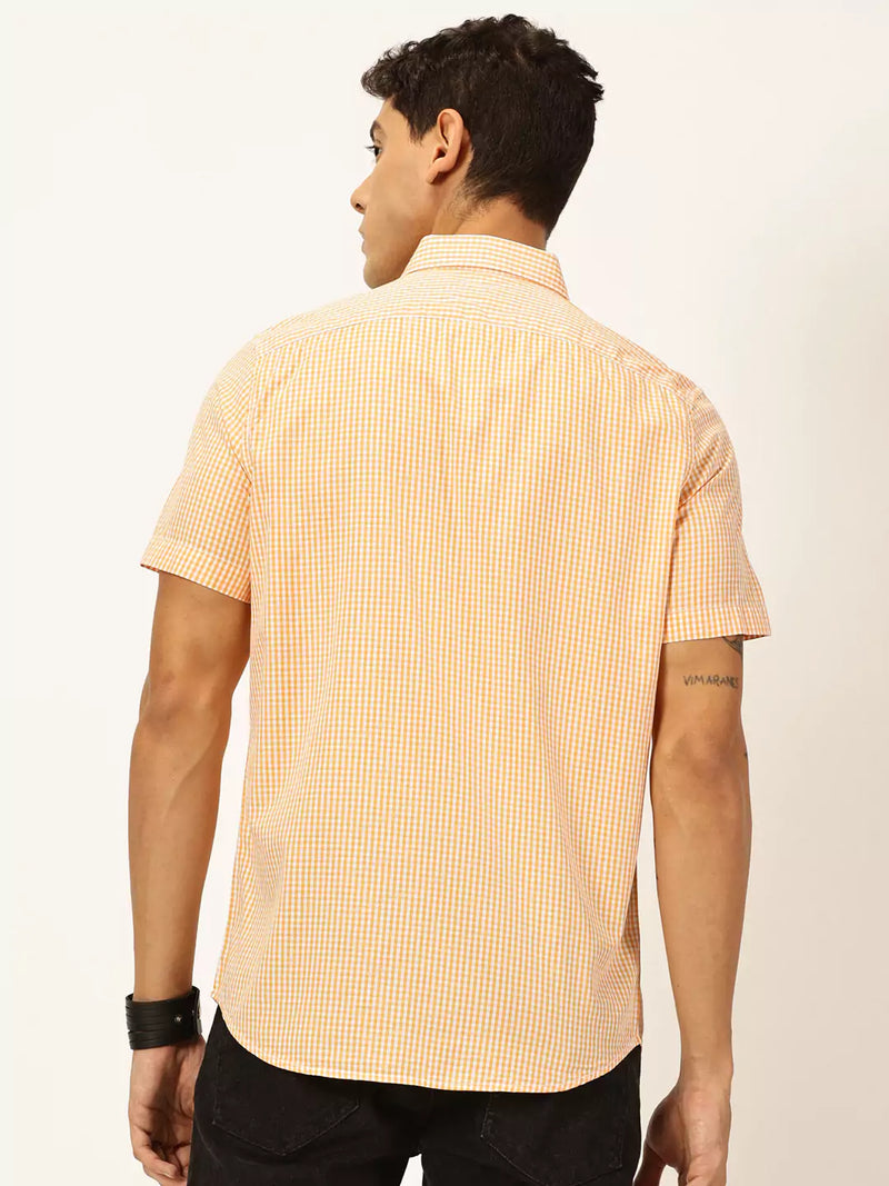 Thomas Scott Men Standard Slim Fit Checked Pure Cotton Casual Shirt