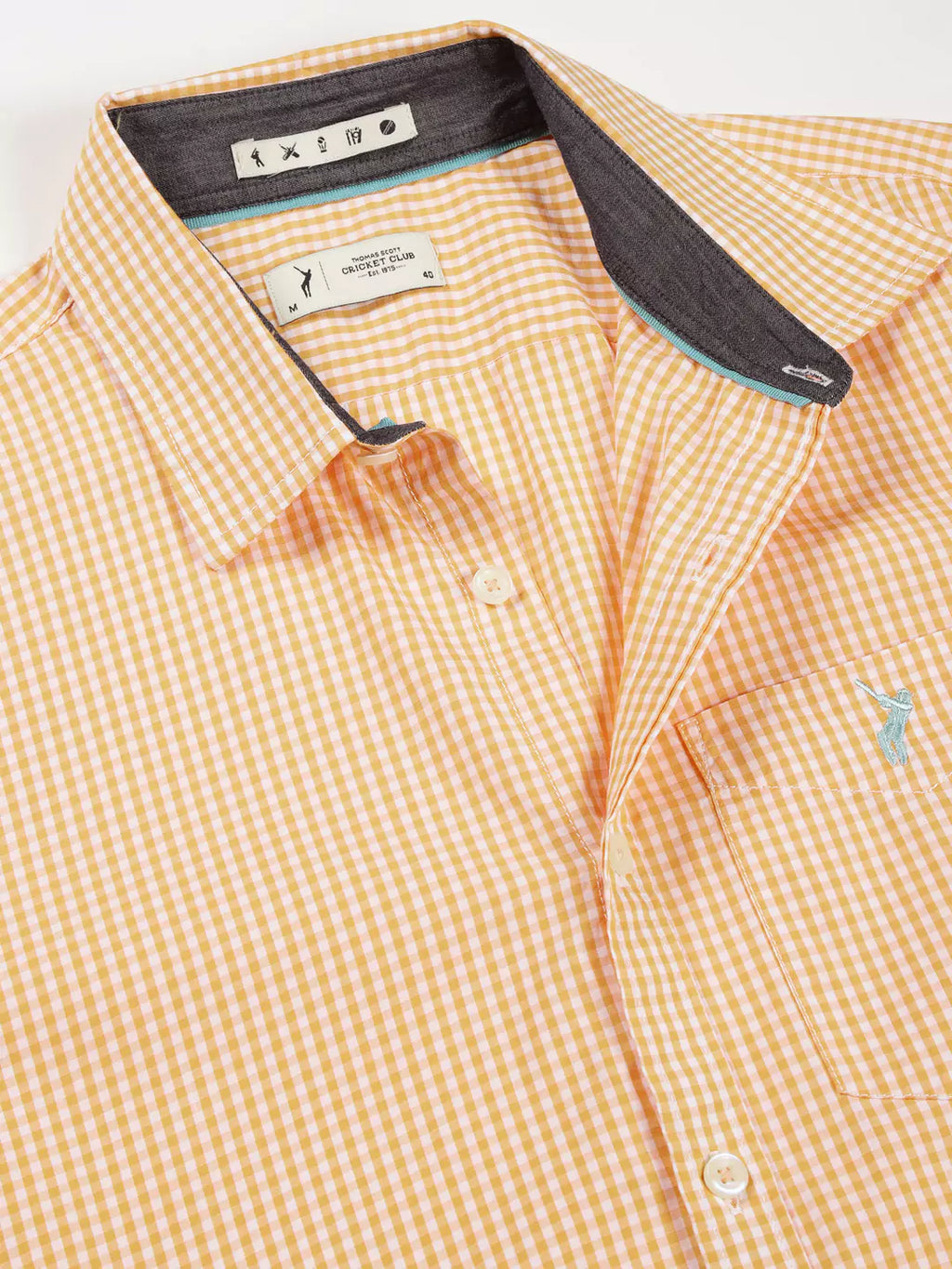 Thomas Scott Men Standard Slim Fit Checked Pure Cotton Casual Shirt