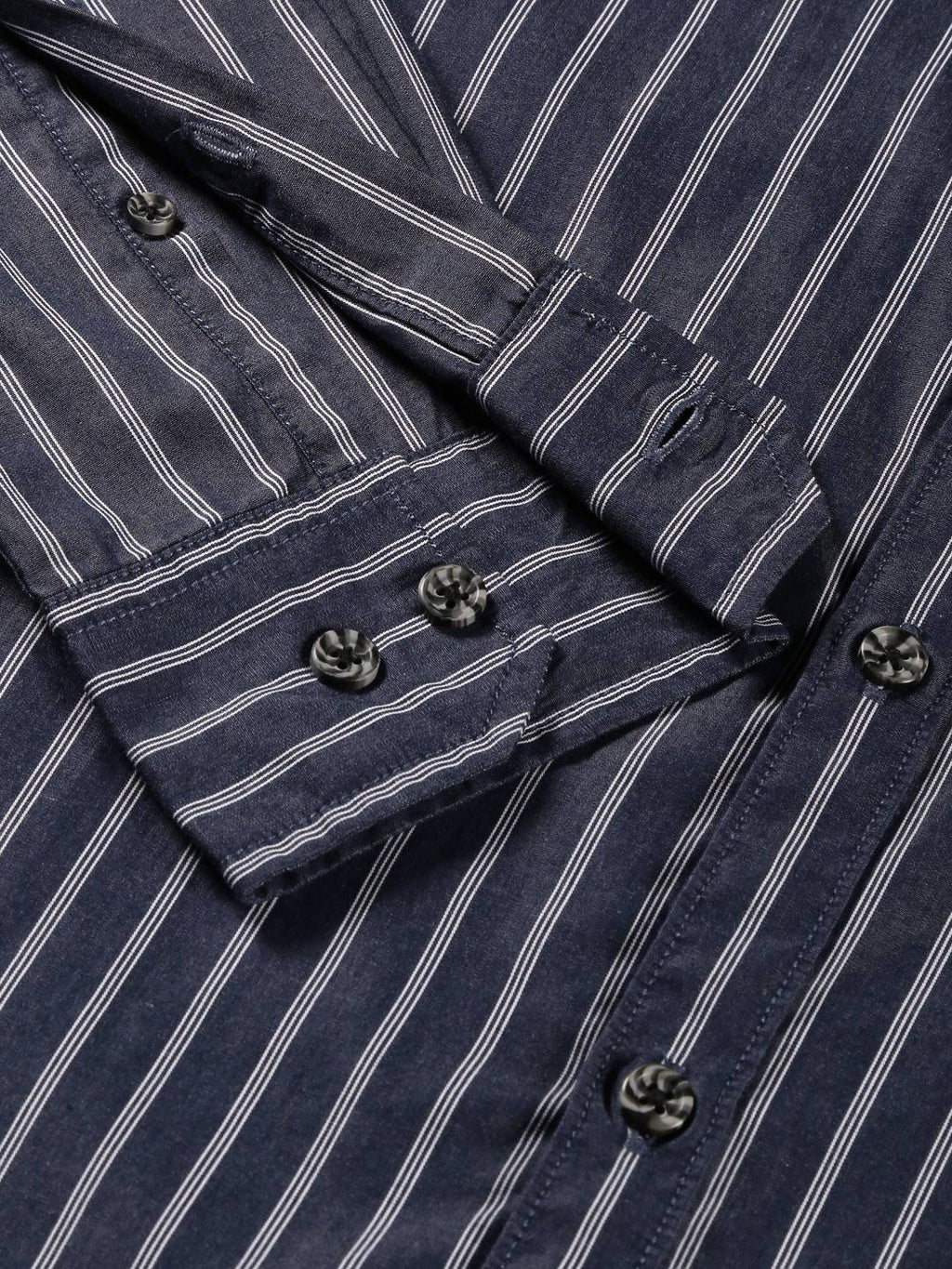 Thomas Scott Men Standard Slim Fit Vertical Striped Cotton Casual Shirt