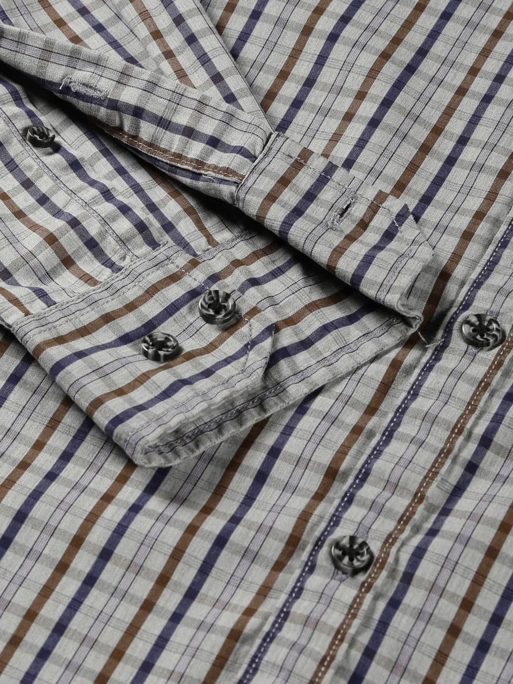 Thomas Scott Men Classic Slim Fit Tartan Checks Cotton Casual Shirt