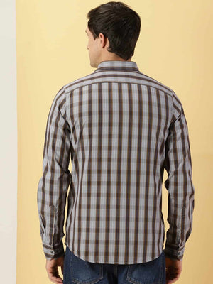 Thomas Scott Men Classic Slim Fit Tartan Checked Pure Cotton Casual Shirt
