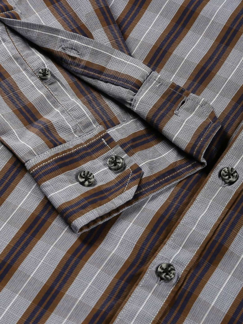 Thomas Scott Men Classic Slim Fit Tartan Checked Pure Cotton Casual Shirt