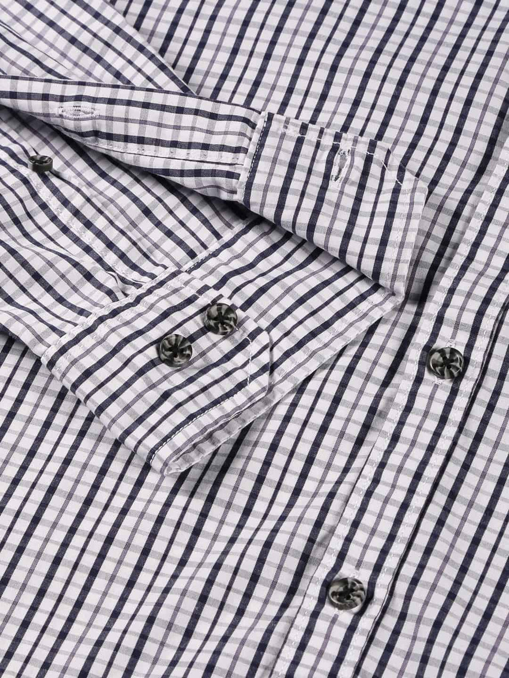 Thomas Scott Men Classic Slim Fit Grid Tattersall Checks Pure Cotton Casual Shirt