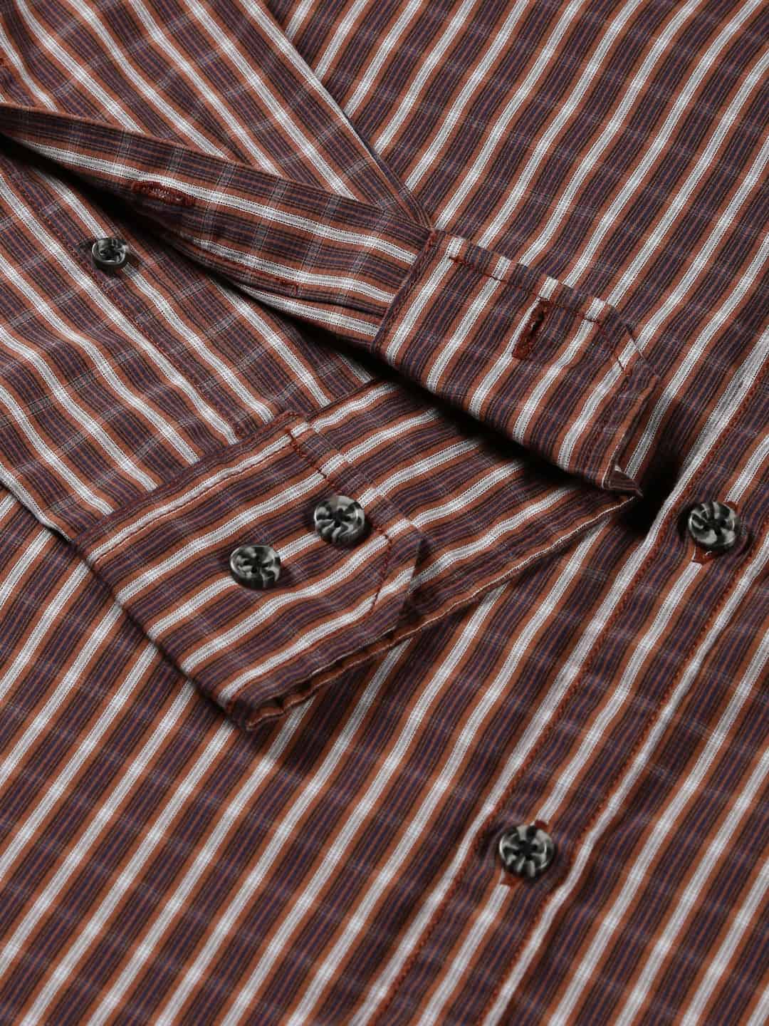 Thomas Scott Men Classic Slim Fit Windowpane Checked Pure Cotton Shirt