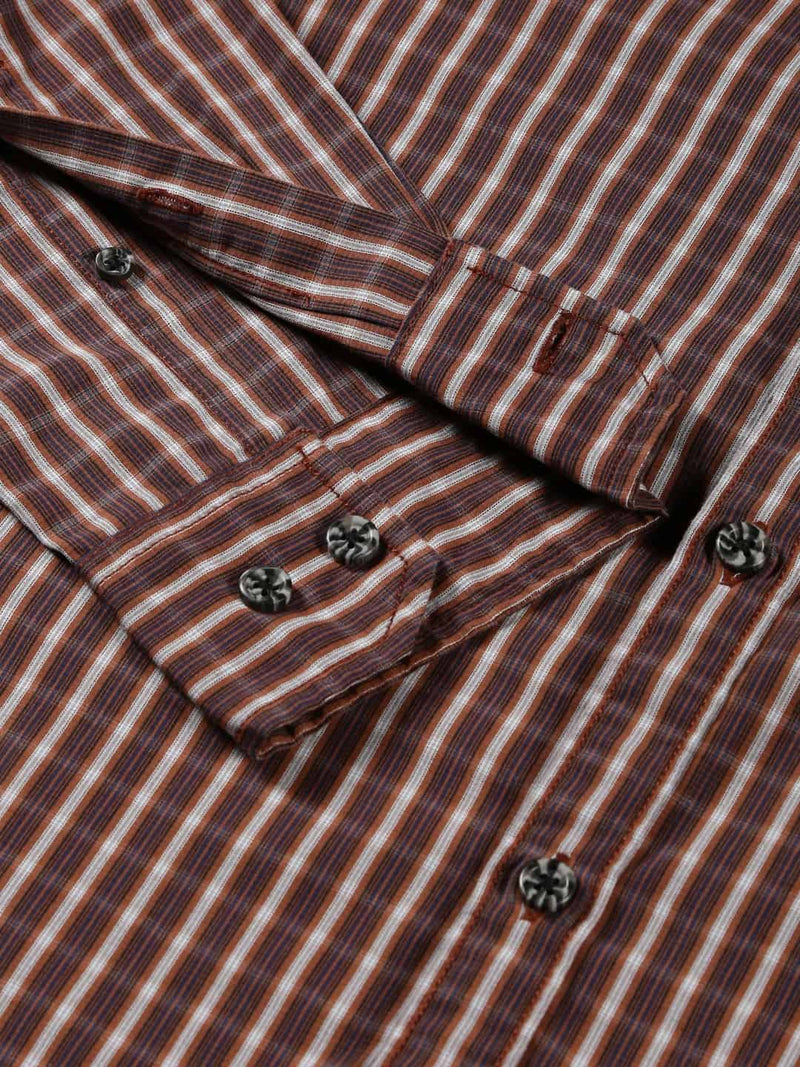 Thomas Scott Men Classic Slim Fit Windowpane Checked Pure Cotton Shirt
