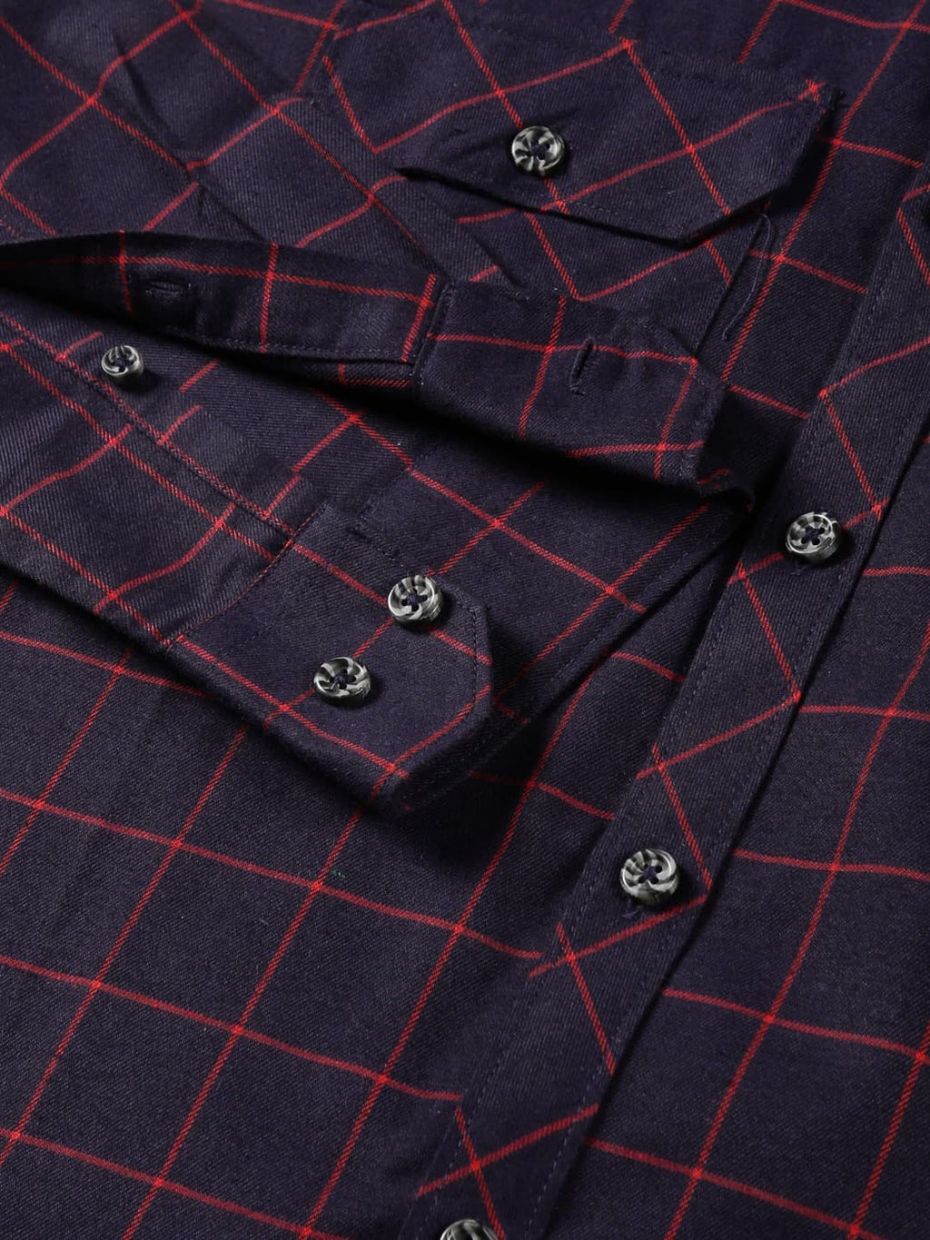 Thomas Scott Men Classic Slim Fit Tartan Opaque Checked Hooded Flannel Casual Shirt