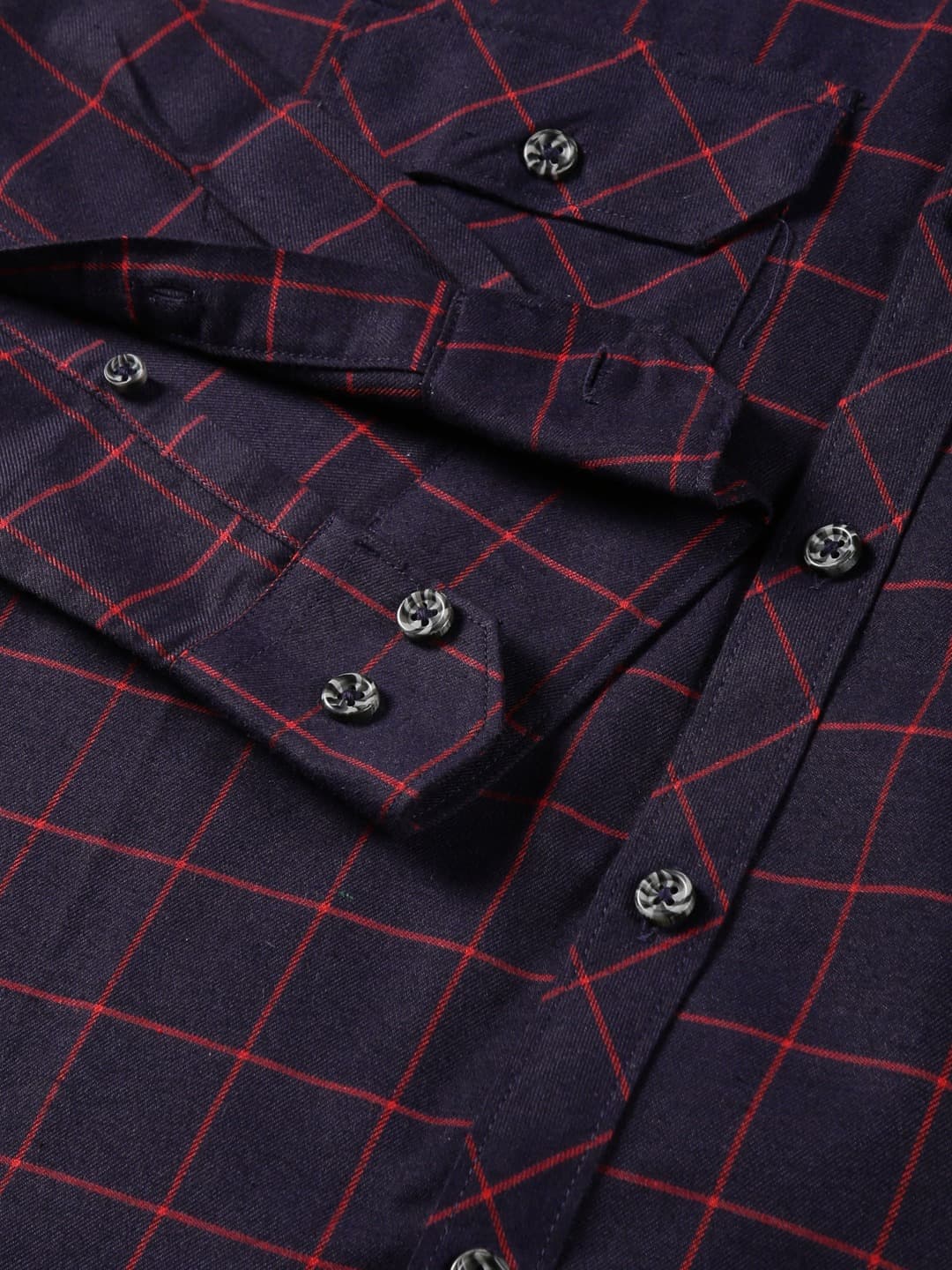 Thomas Scott Men Classic Slim Fit Tartan Opaque Checked Hooded Flannel Casual Shirt