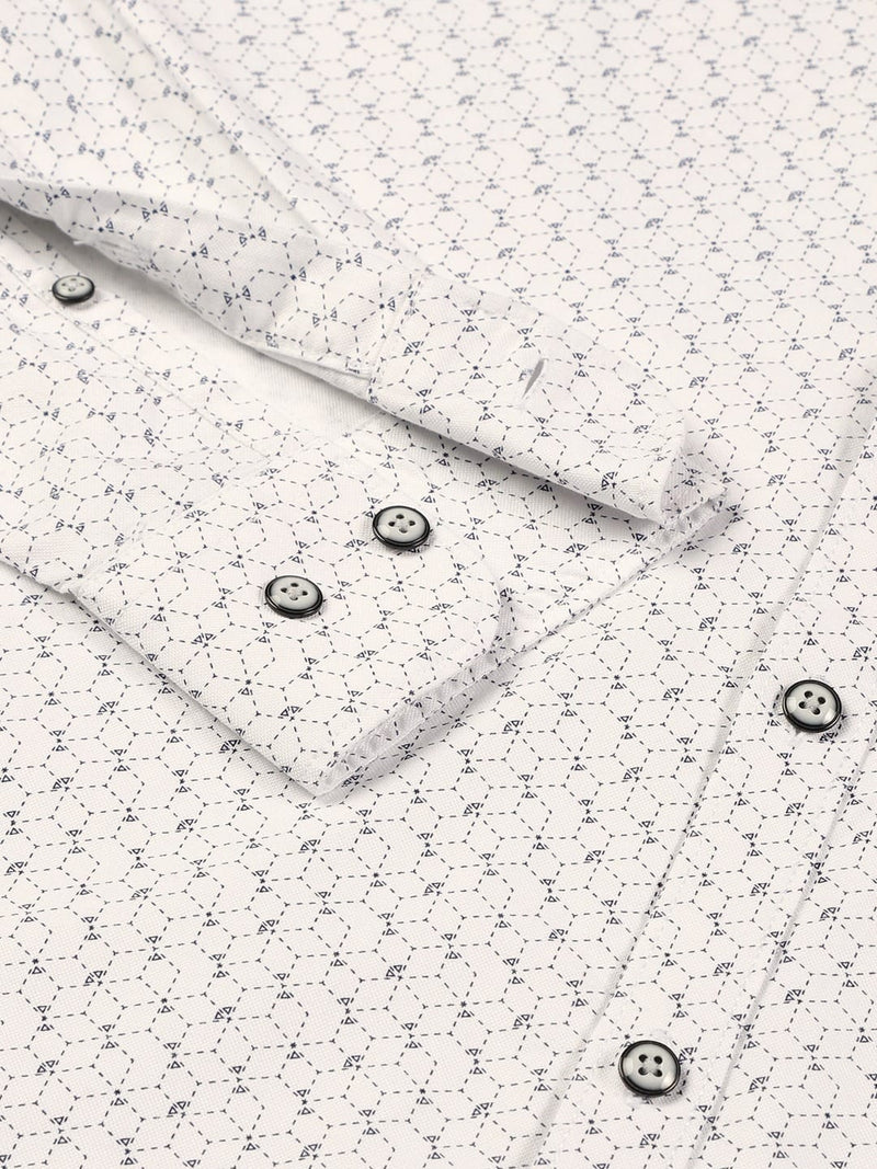 Thomas Scott Men Smart Slim Fit Opaque Printed Pure Cotton Casual Shirt