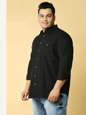 Thomas Scott Men Plus Size Cotton Premium Slim Fit Opaque Casual Shirt