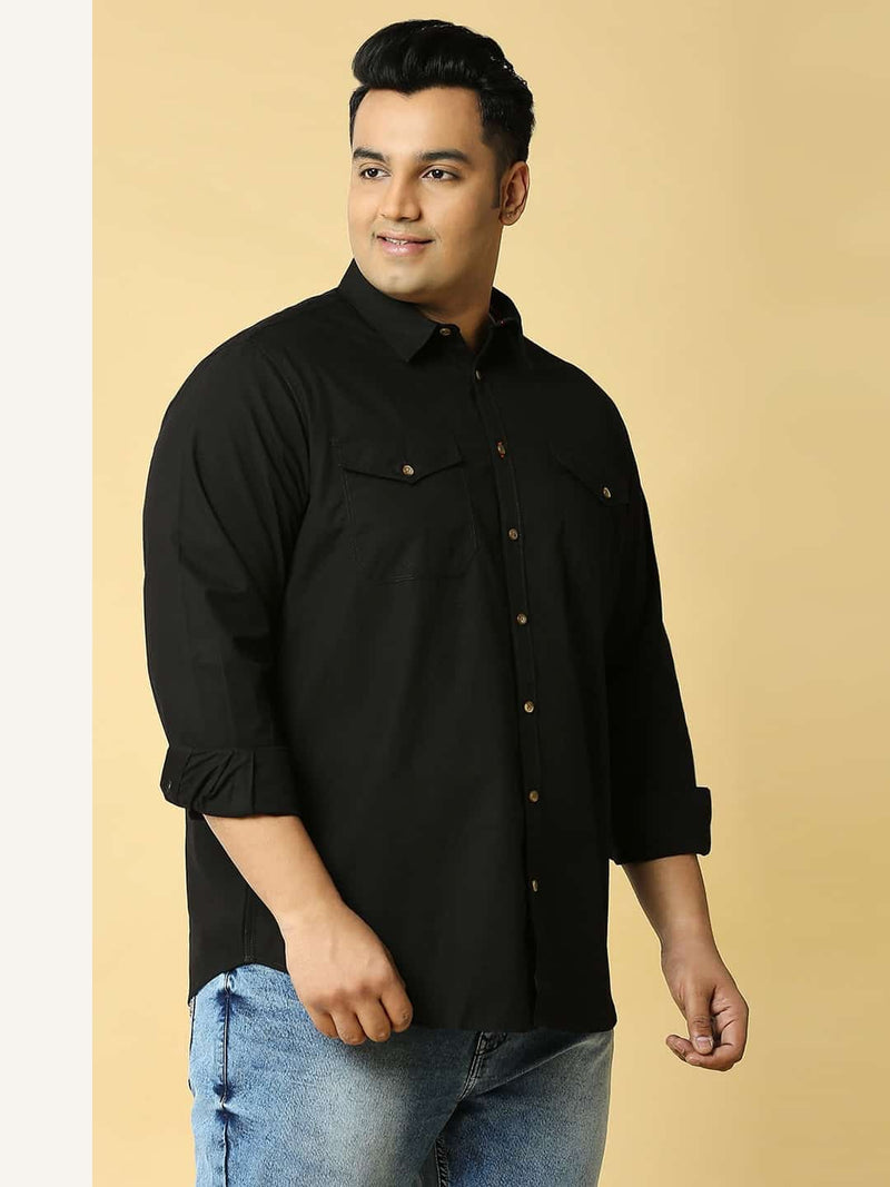 Thomas Scott Men Plus Size Cotton Premium Slim Fit Opaque Casual Shirt