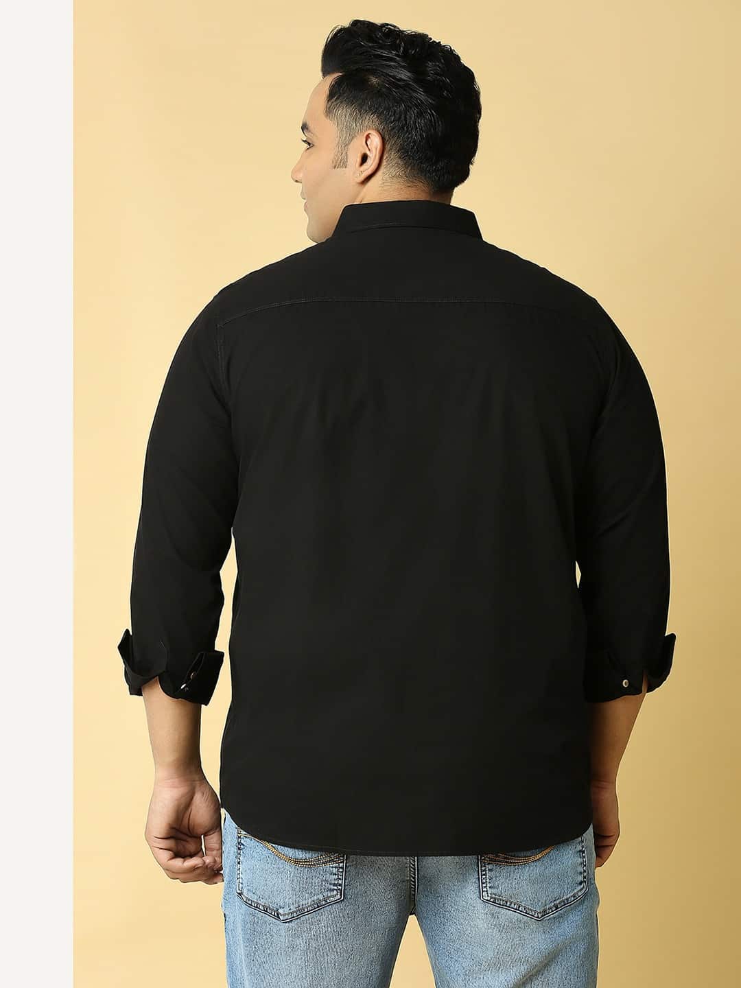Thomas Scott Men Plus Size Cotton Premium Slim Fit Opaque Casual Shirt