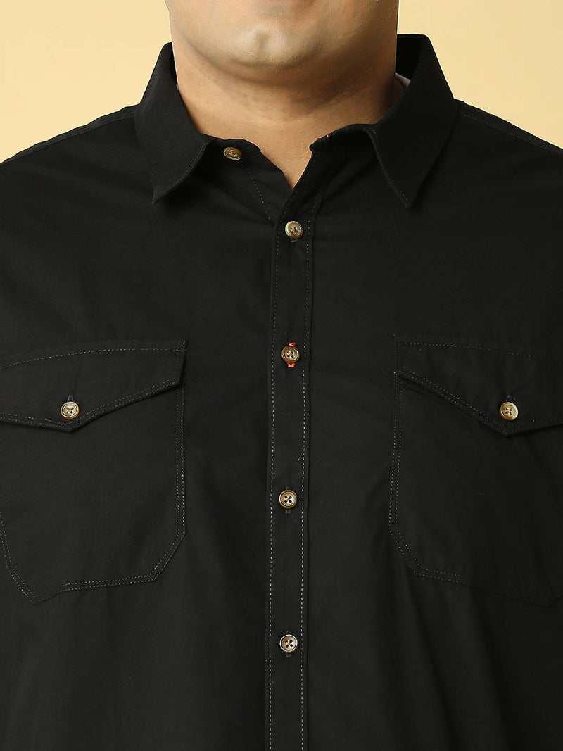 Thomas Scott Men Plus Size Cotton Premium Slim Fit Opaque Casual Shirt