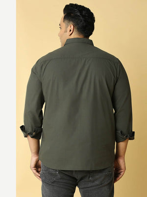 Thomas Scott Men Plus Size Cotton Premium Slim Fit Opaque Casual Shirt