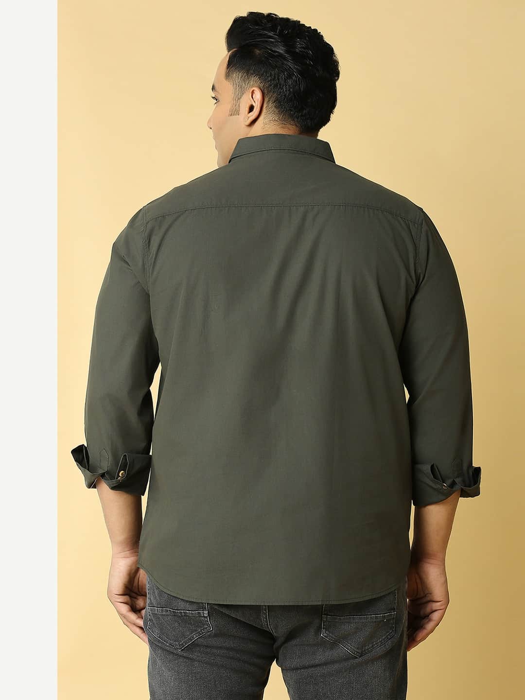 Thomas Scott Men Plus Size Cotton Premium Slim Fit Opaque Casual Shirt