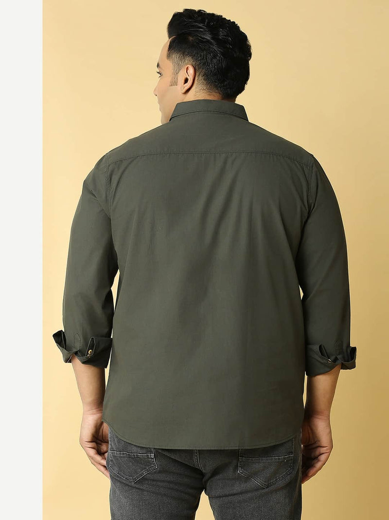 Thomas Scott Men Plus Size Cotton Premium Slim Fit Opaque Casual Shirt