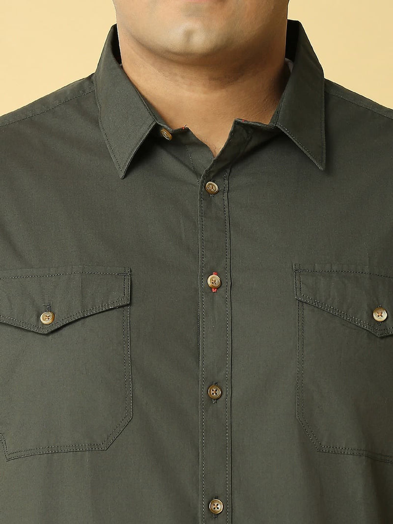 Thomas Scott Men Plus Size Cotton Premium Slim Fit Opaque Casual Shirt