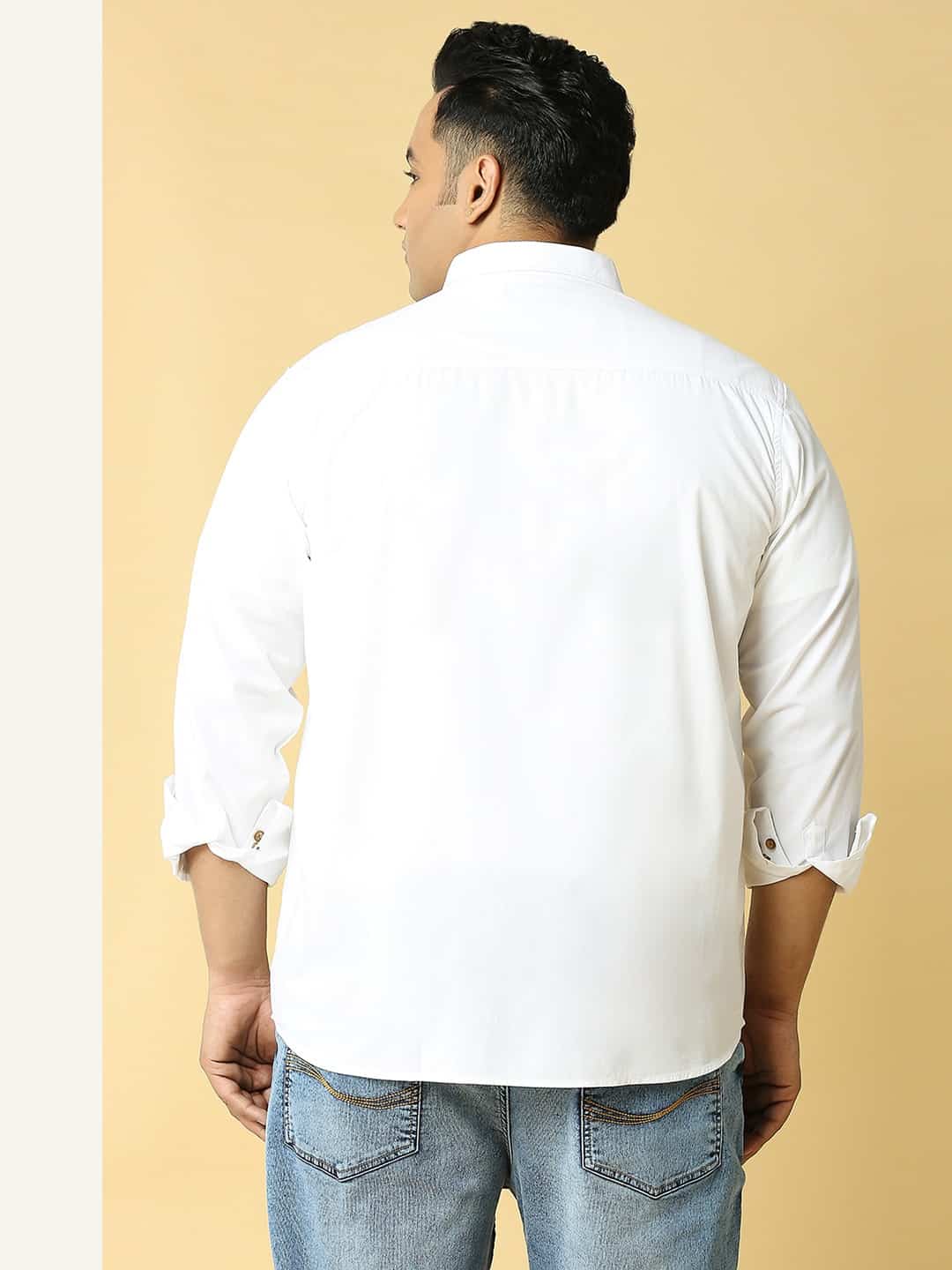 Thomas Scott Men Plus Size Premium Slim Fit Pure Cotton Casual Shirt