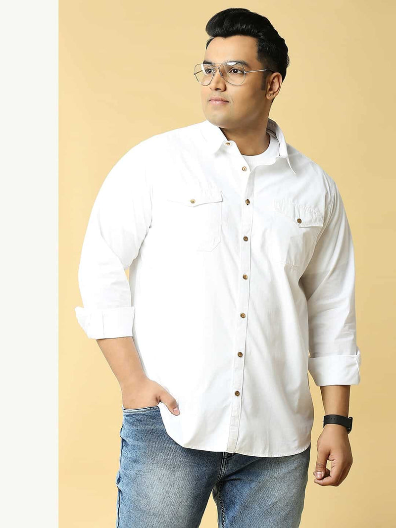 Thomas Scott Men Plus Size Premium Slim Fit Pure Cotton Casual Shirt