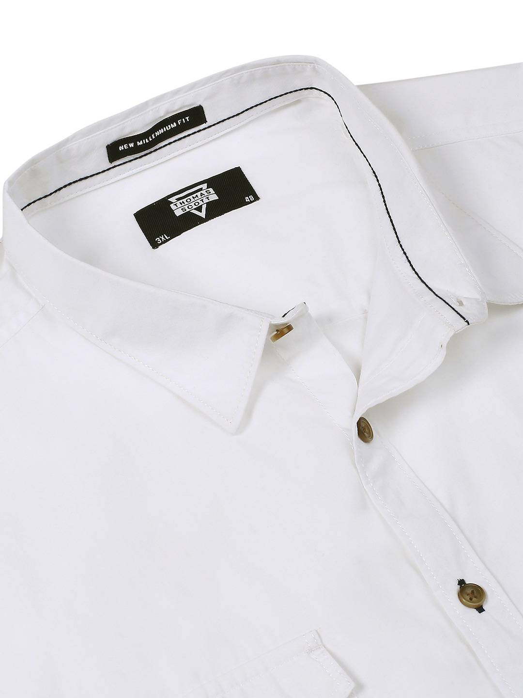 Thomas Scott Men Plus Size Premium Slim Fit Pure Cotton Casual Shirt