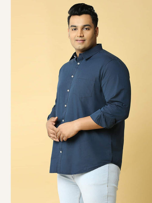 Thomas Scott Men Plus Size Premium Slim Fit Casual Pure Cotton Shirt