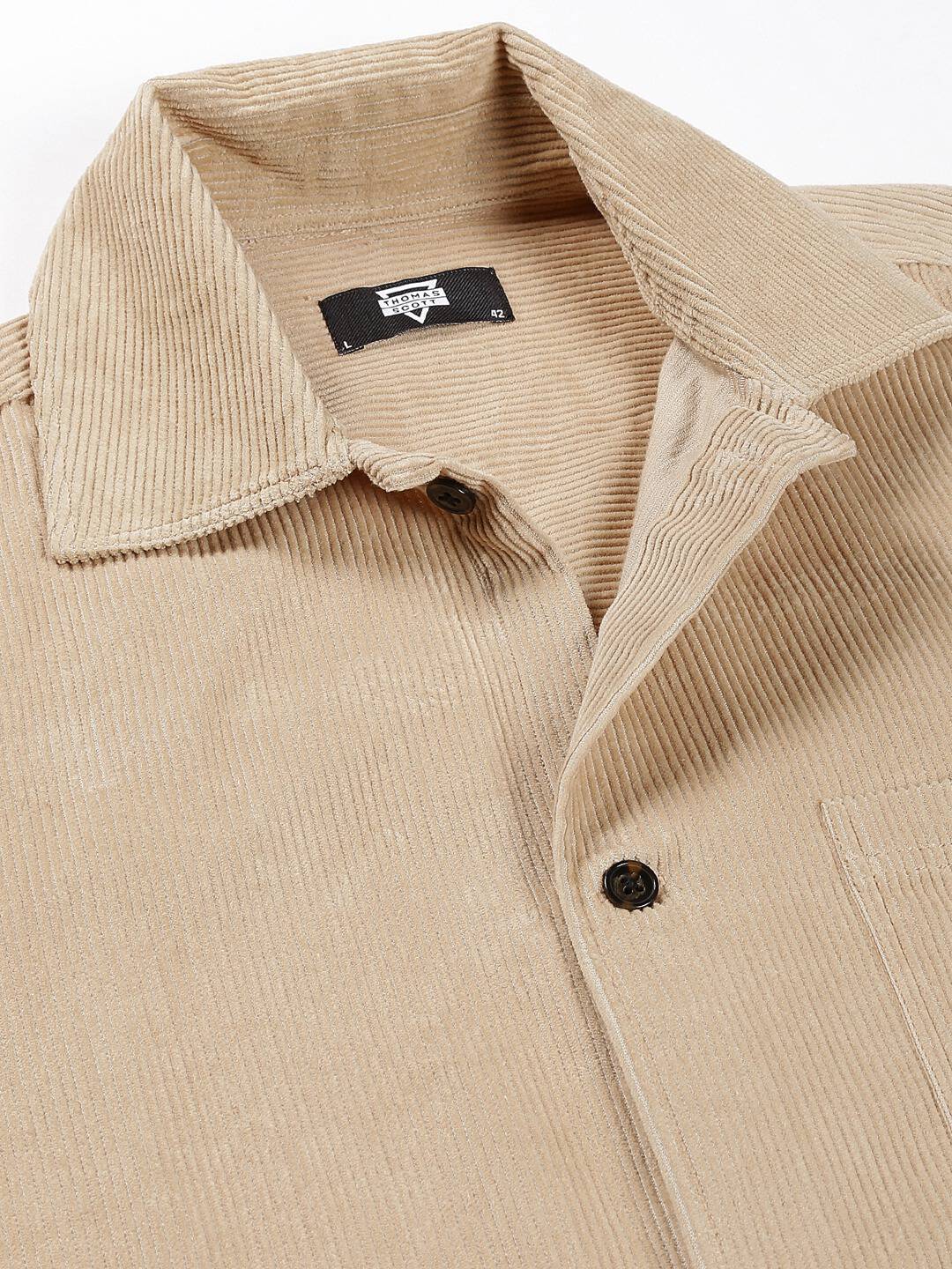 Thomas Scott Men Premium Corduroy Casual Shirt