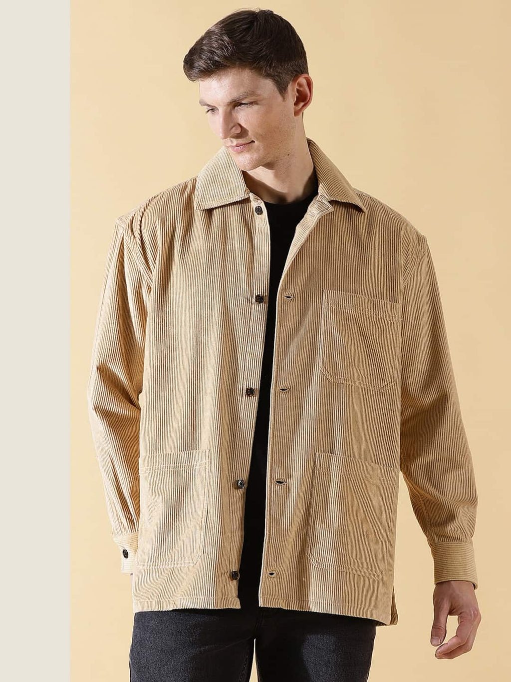 Thomas Scott Men Premium Corduroy Casual Shirt