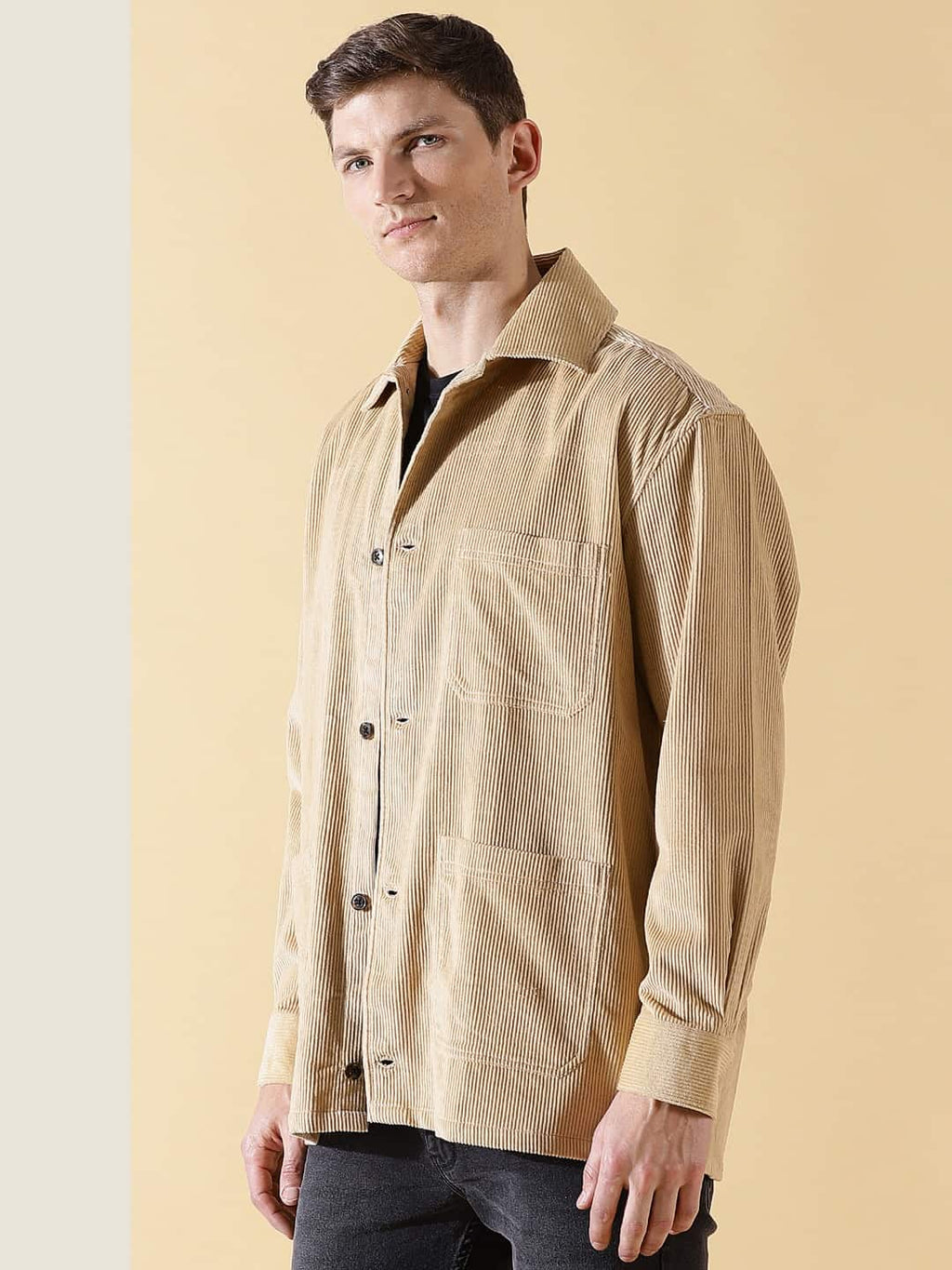 Thomas Scott Men Premium Corduroy Casual Shirt
