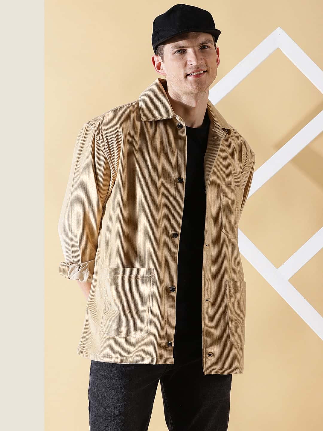 Thomas Scott Men Premium Corduroy Casual Shirt
