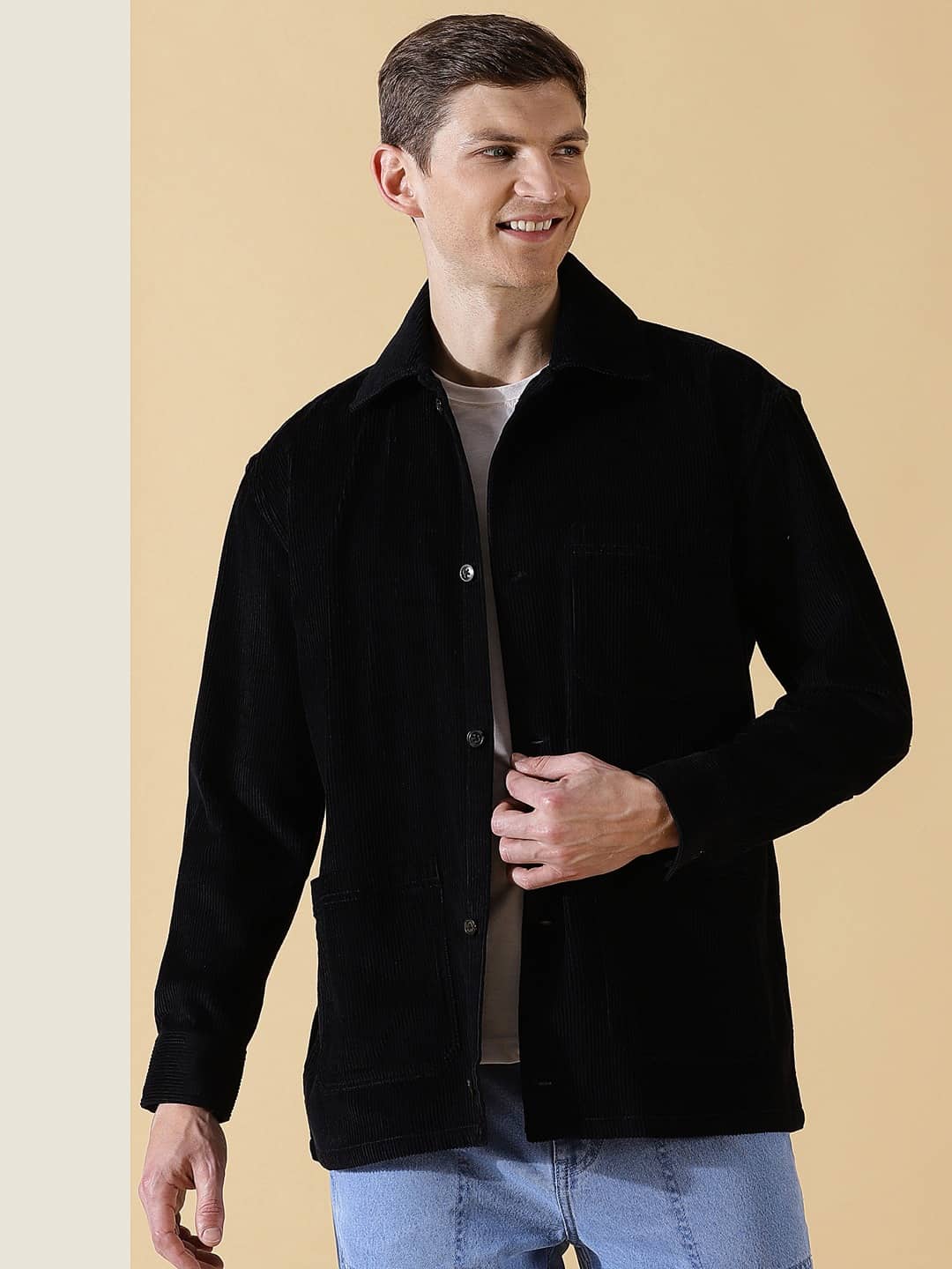Thomas Scott Men Premium Corduroy Casual Shirt