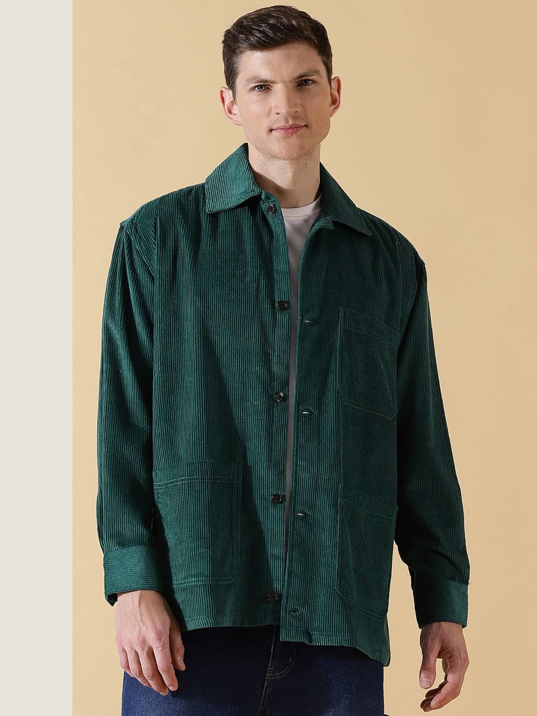 Thomas Scott Men Premium Corduroy Casual Shirt