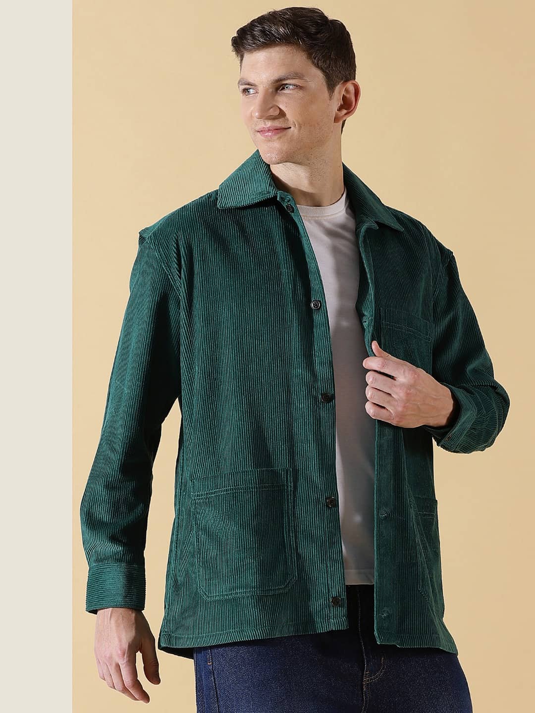 Thomas Scott Men Premium Corduroy Casual Shirt