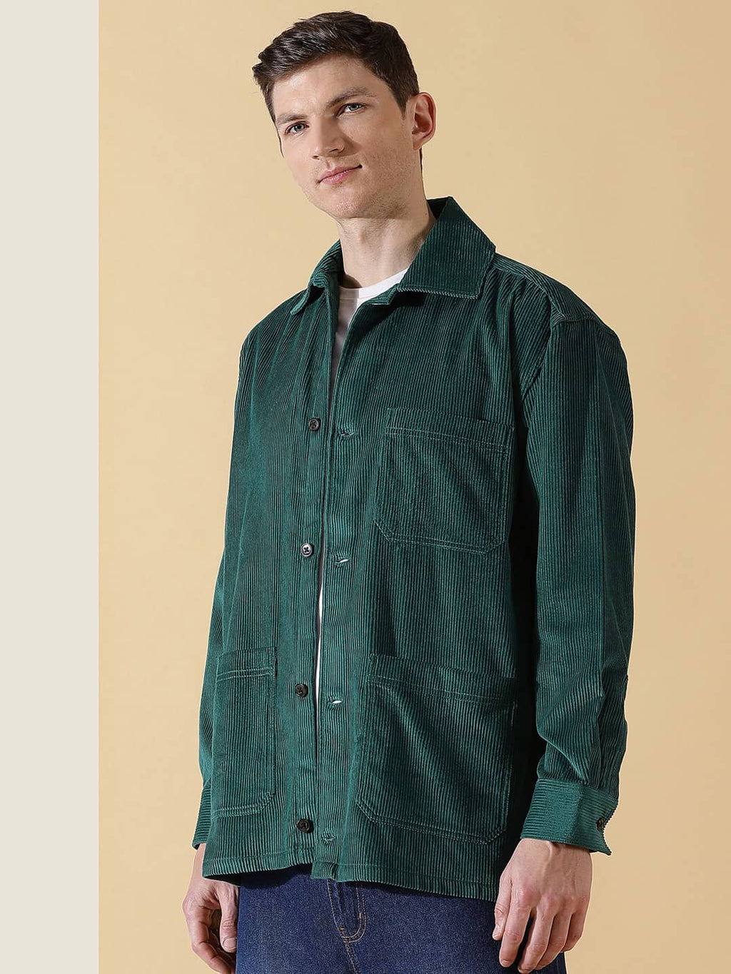 Thomas Scott Men Premium Corduroy Casual Shirt