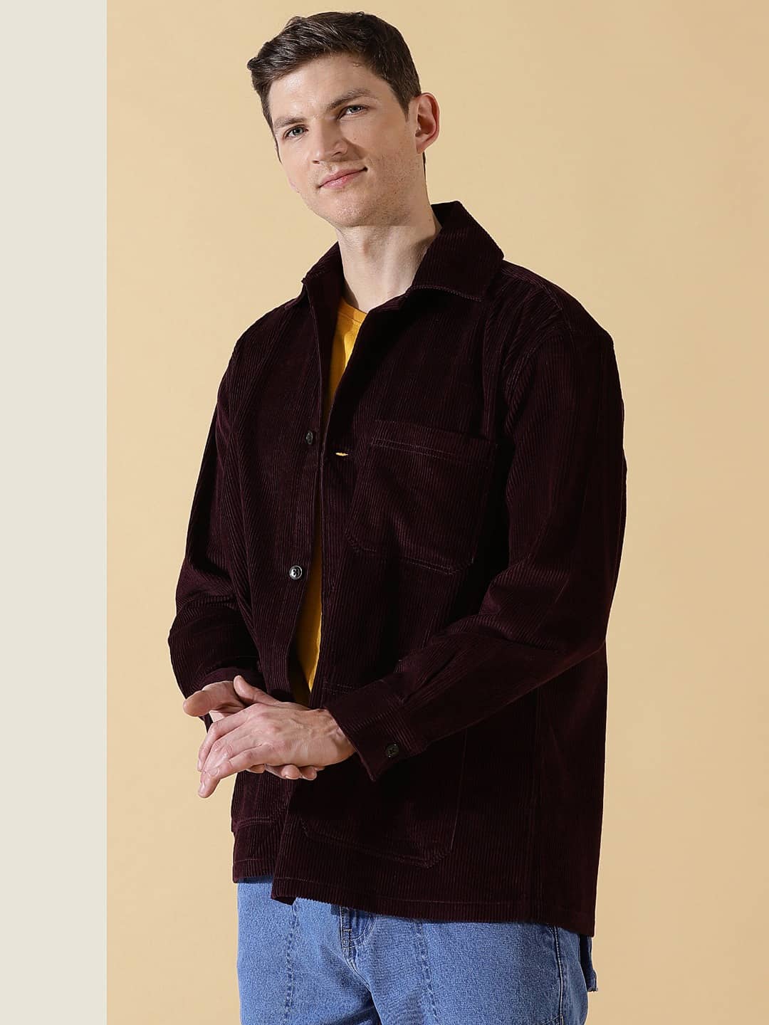 Thomas Scott Men Premium Corduroy Casual Shirt