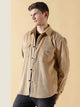 Beige Premium Corduroy Oversized Pure Cotton Shackets For Men