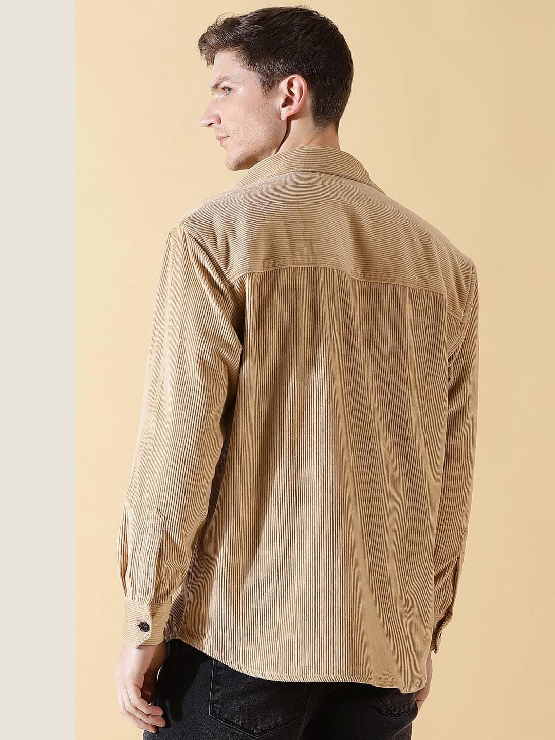 Thomas Scott Men Premium Corduroy Oversized Pure Cotton Shackets