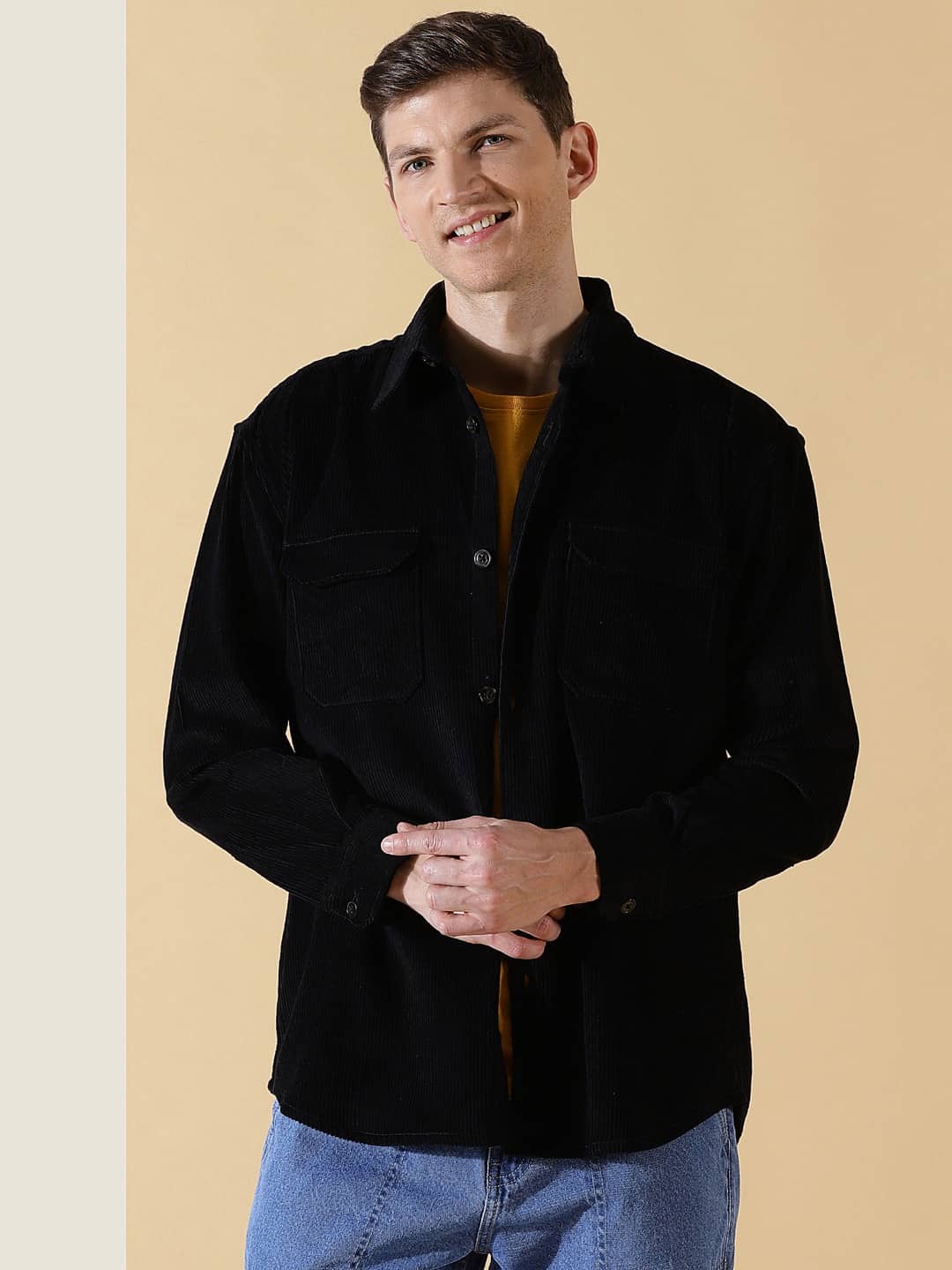 Thomas Scott Men Premium Corduroy Oversized Shackets