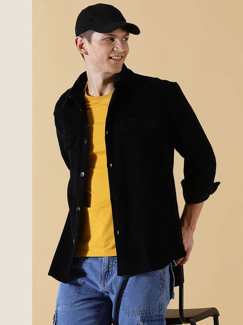 Thomas Scott Men Premium Corduroy Oversized Shackets