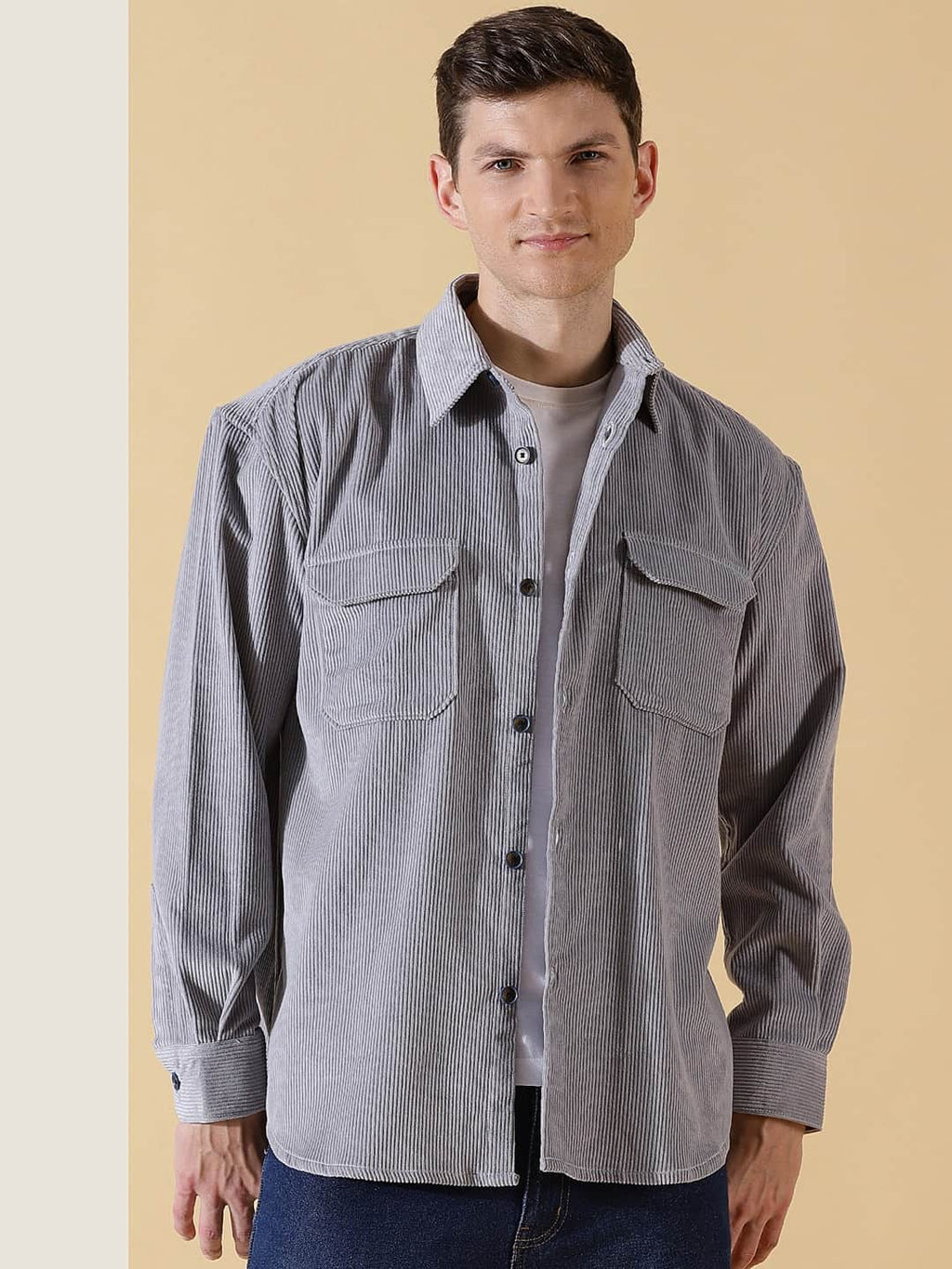 Thomas Scott Men Premium Corduroy Casual Shirt