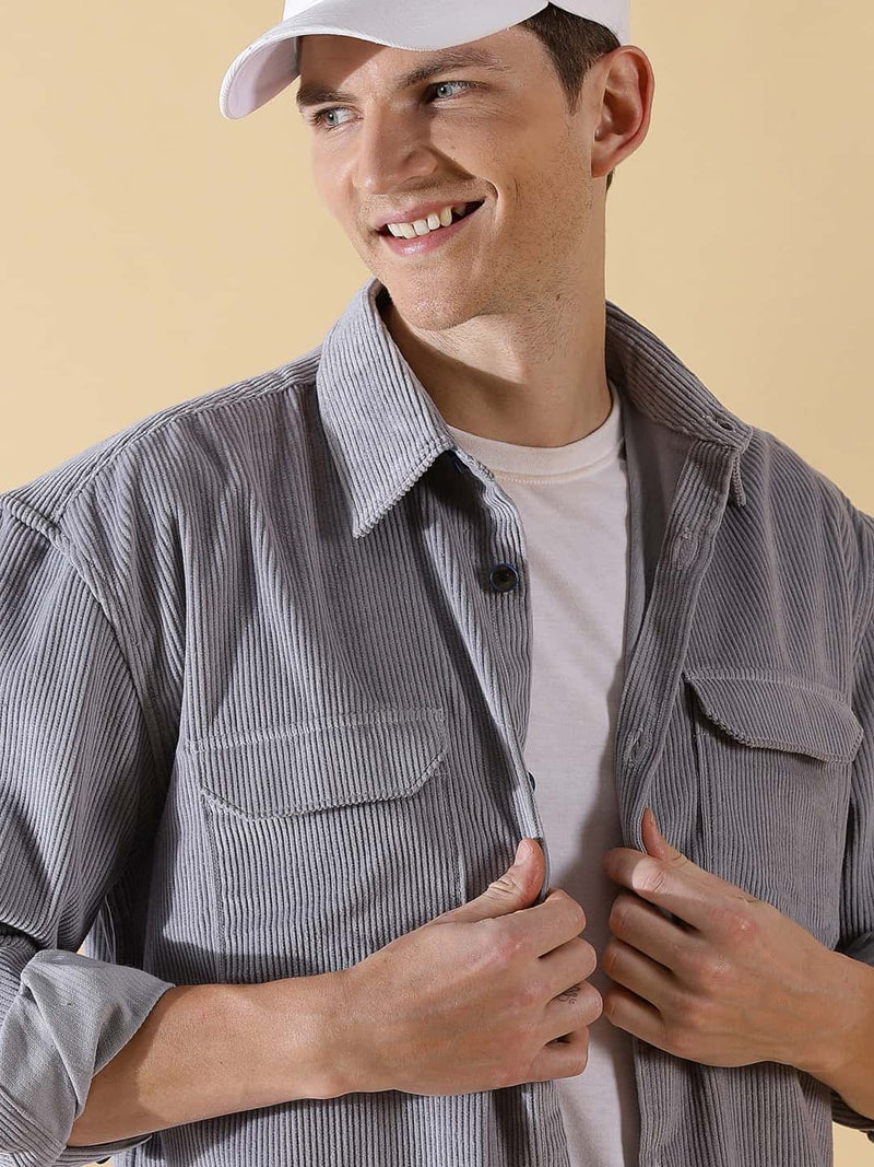 Thomas Scott Men Premium Corduroy Casual Shirt