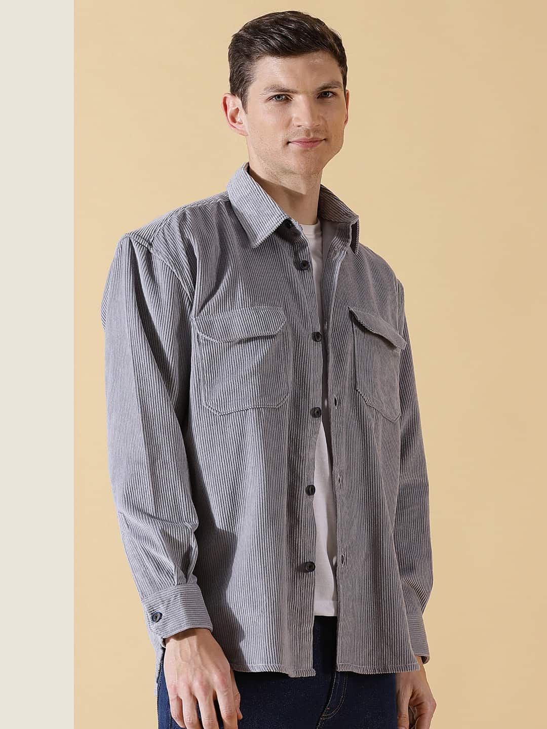 Thomas Scott Men Premium Corduroy Casual Shirt