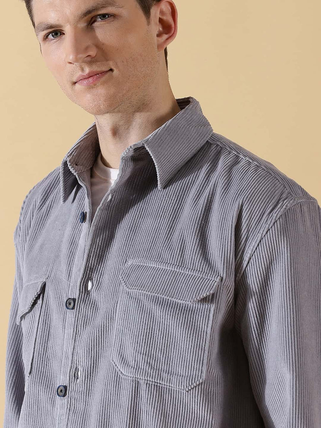 Thomas Scott Men Premium Corduroy Casual Shirt