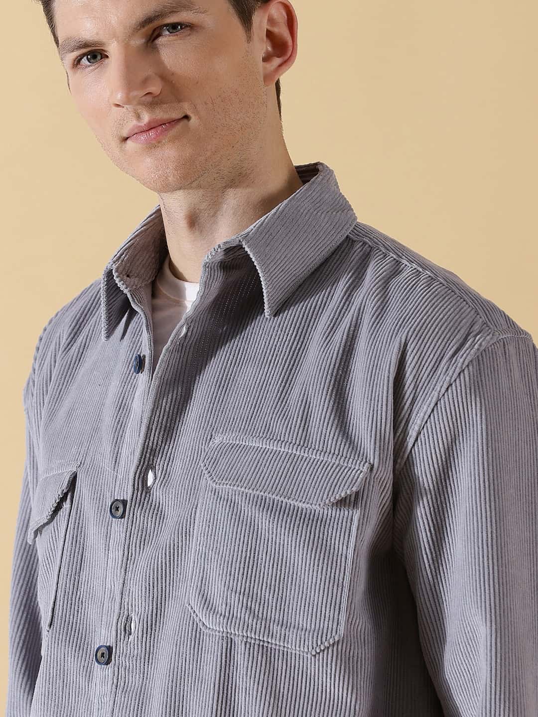Thomas Scott Men Premium Corduroy Casual Shirt