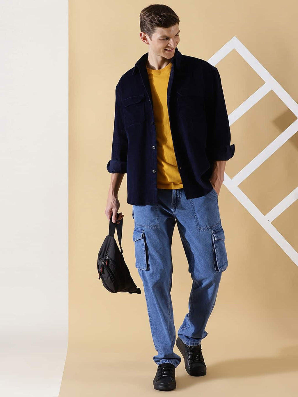 Thomas Scott Men Cotton Premium Corduroy Oversized Shackets