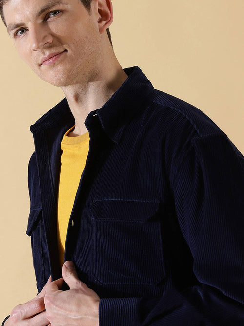 Thomas Scott Men Cotton Premium Corduroy Oversized Shackets