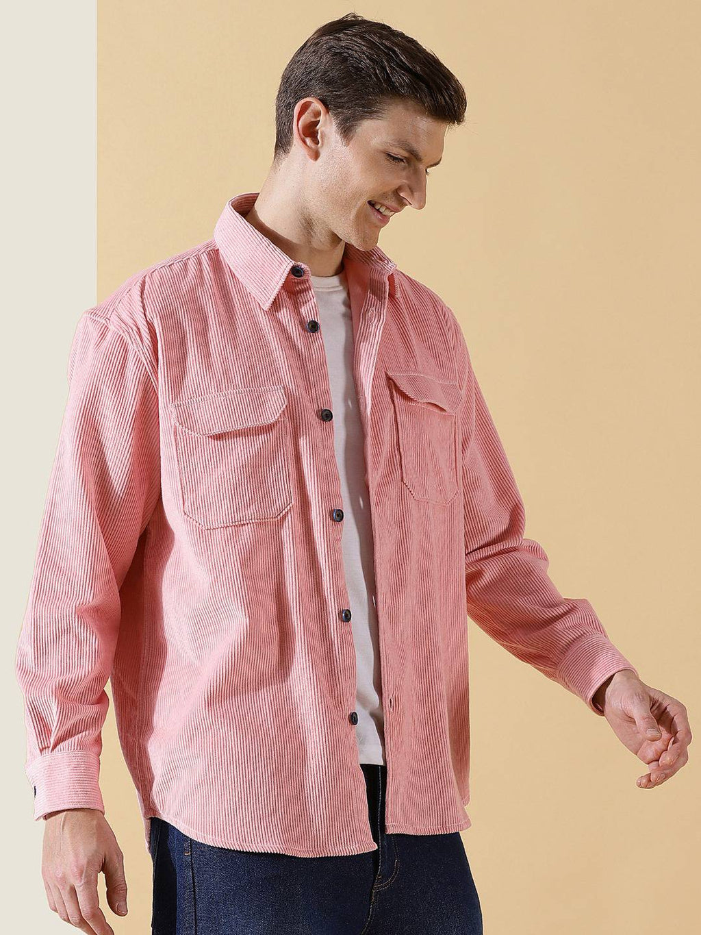 Thomas Scott Men Premium Corduroy Casual Shirt