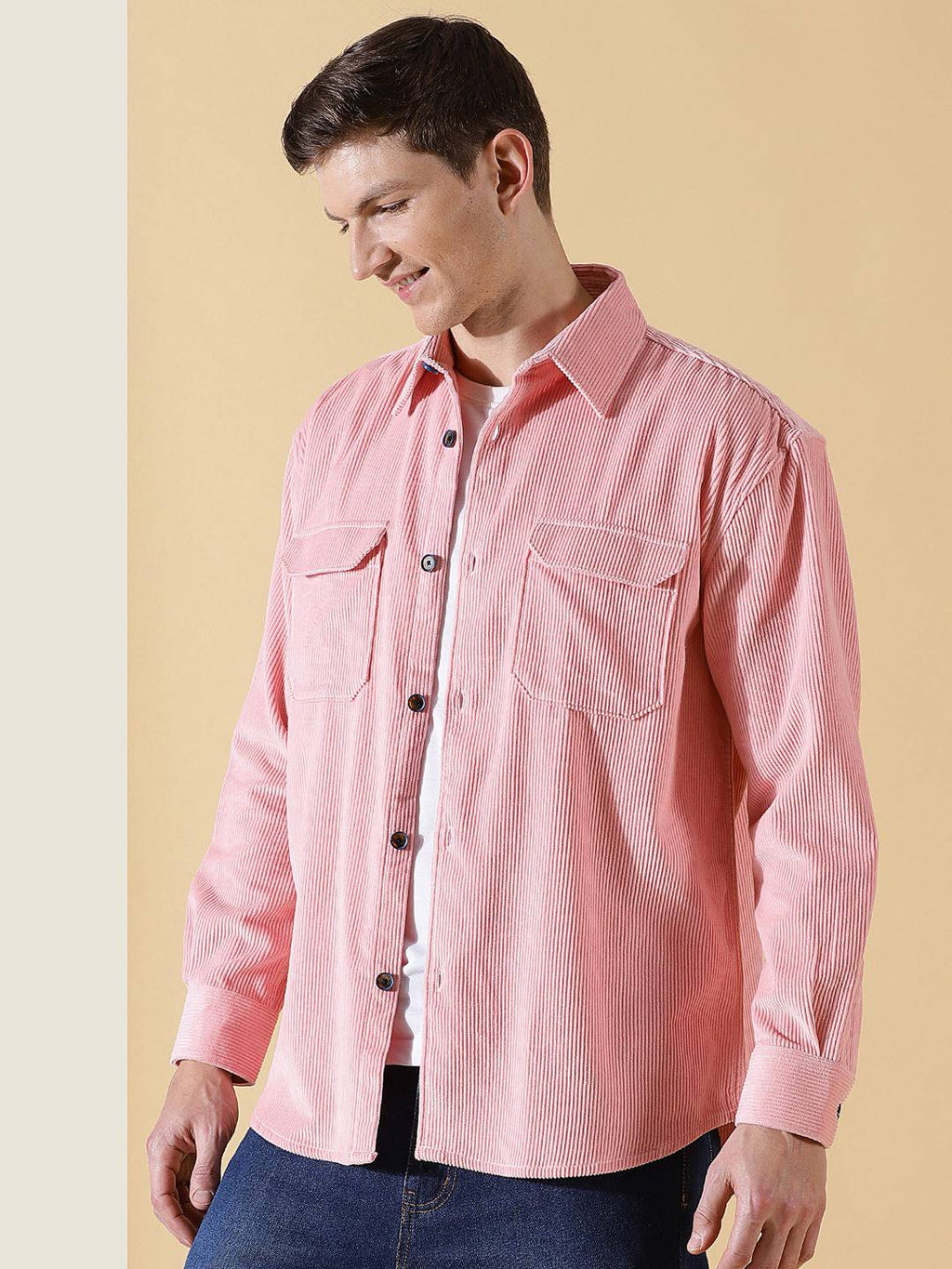 Thomas Scott Men Premium Corduroy Casual Shirt