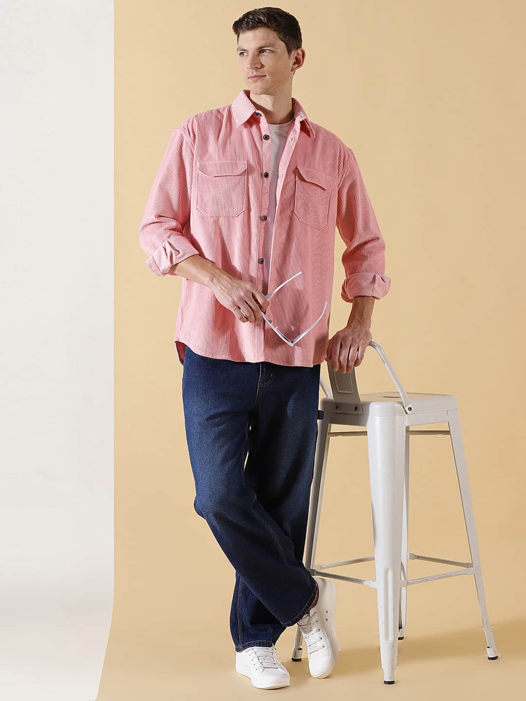 Thomas Scott Men Premium Corduroy Casual Shirt