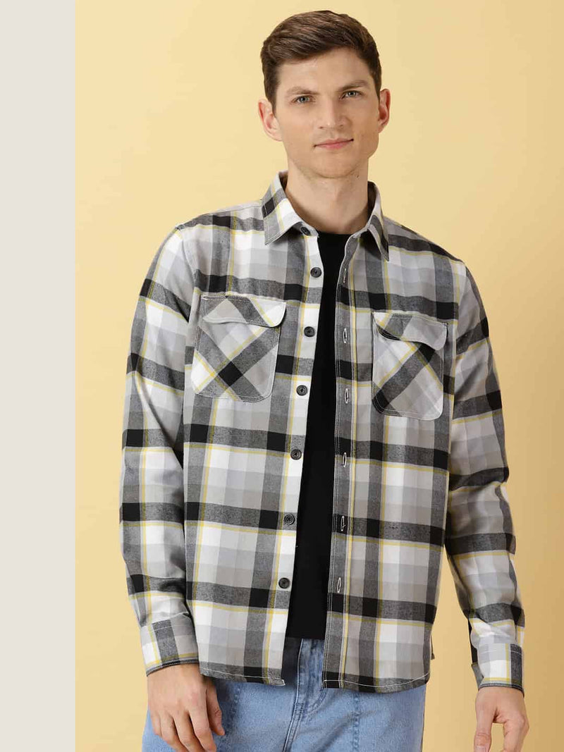 Thomas Scott Men Standard Tartan Checks Opaque Checked Casual Shirt